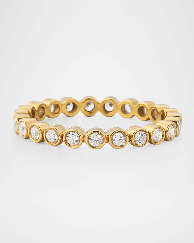 18K Yellow Gold Signature White Diamond Band Ring